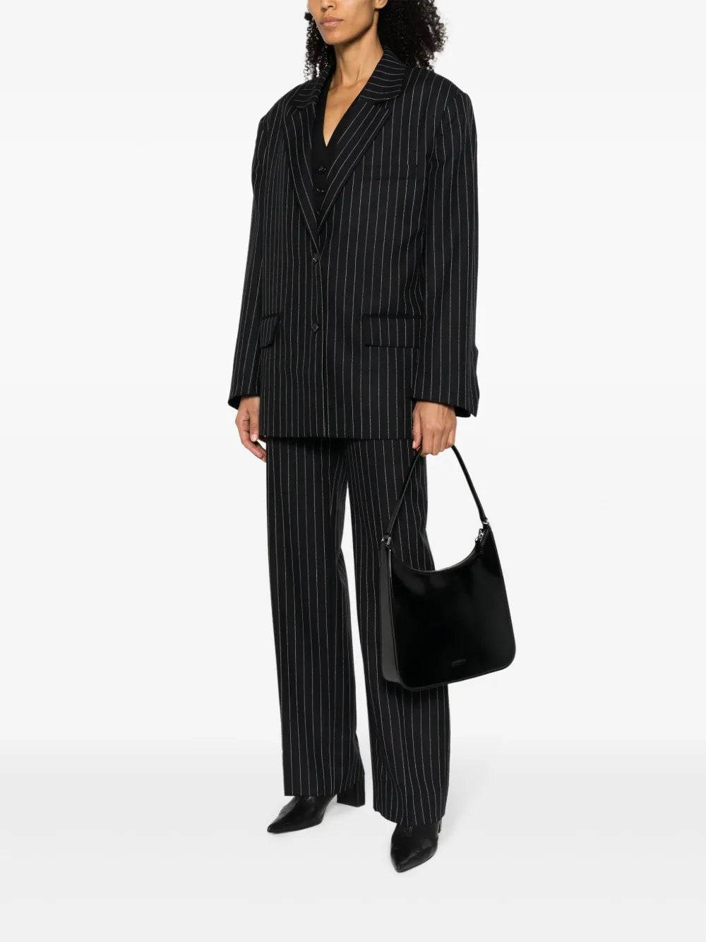 Staud Alec Logo Debossed Shoulder Bag