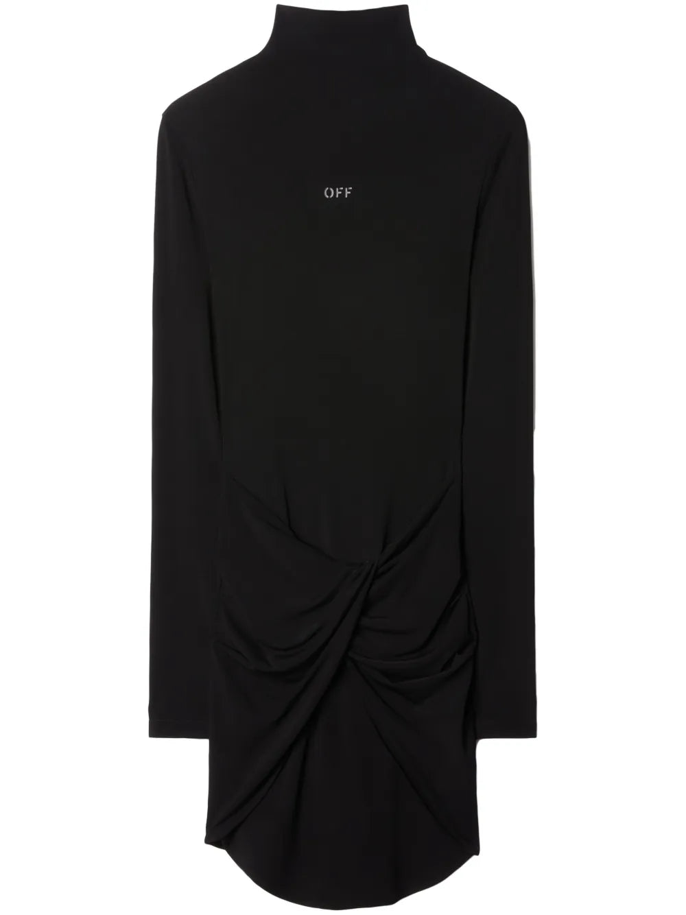 Off White Twist Detail Long Sleeve Minidress