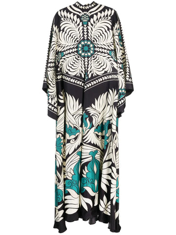 La Doublej Magnifico Abstract Print Silk Dress