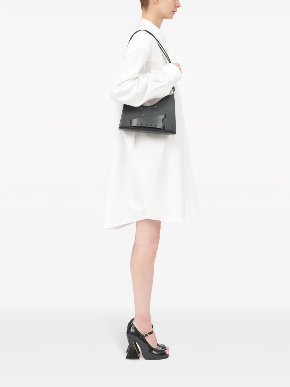 Maison Margiela Small Snatched Leather Shoulder Bag