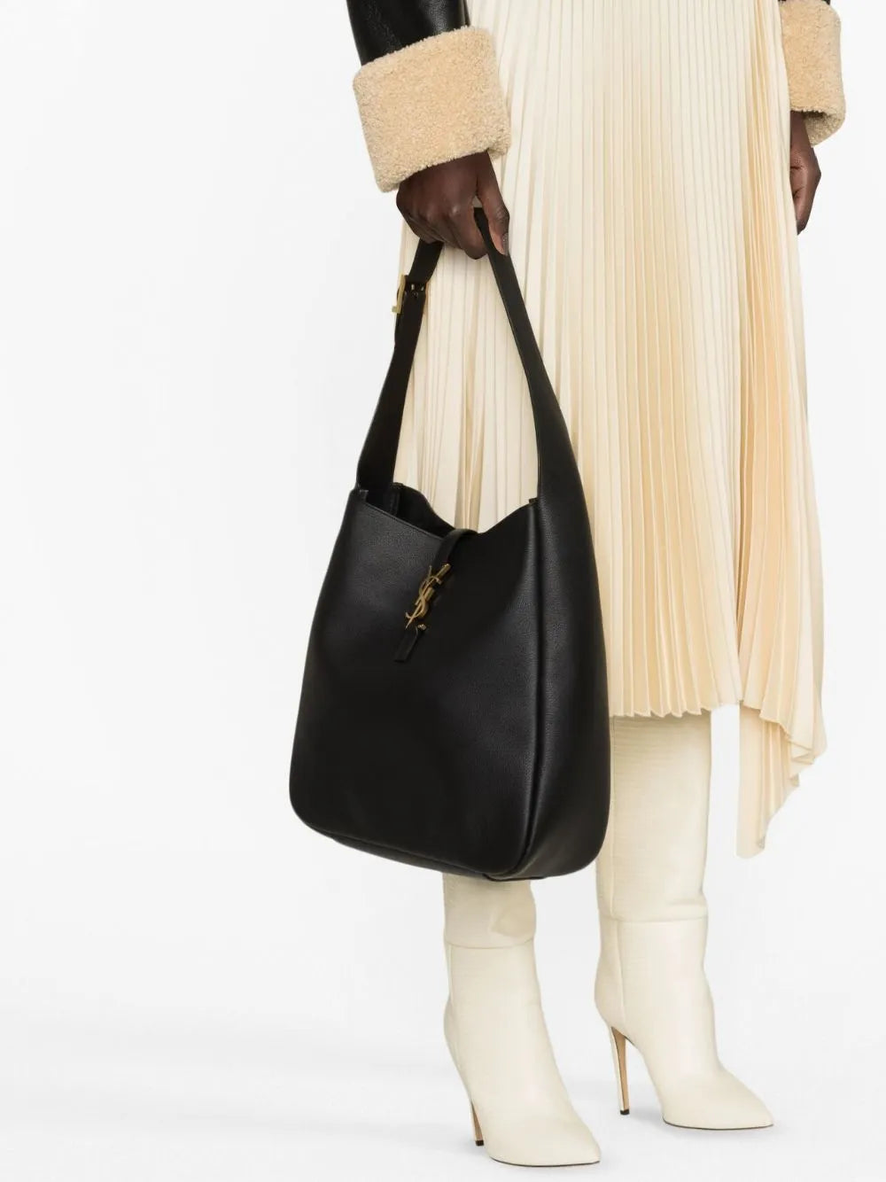 Saint Laurent Large Le 5 A 7 Leather Shoulder Bag