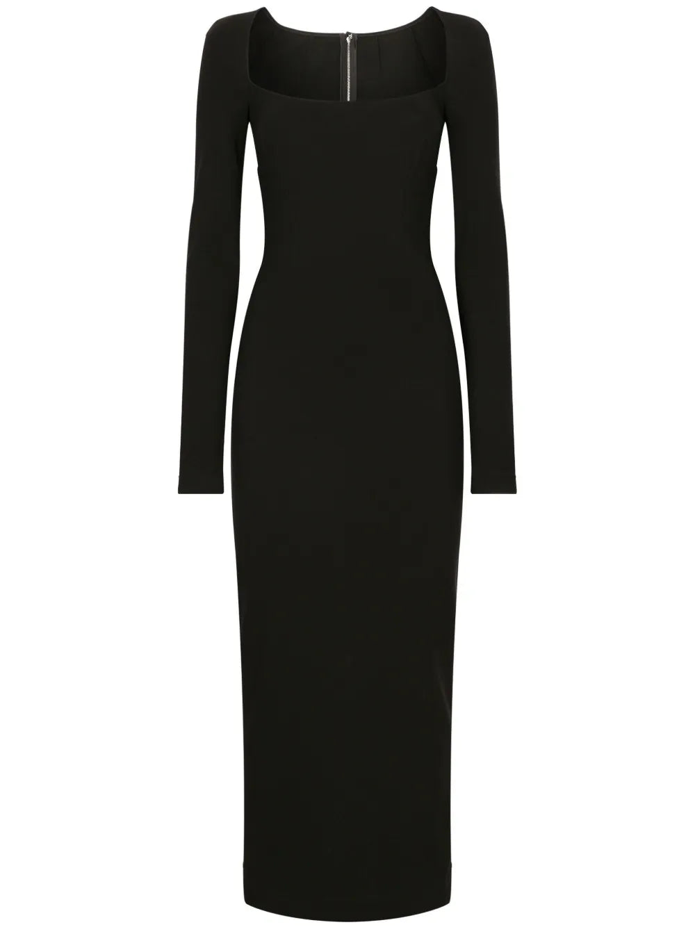 Dolce Gabbana Long Sleeve Square Neck Midi Dress