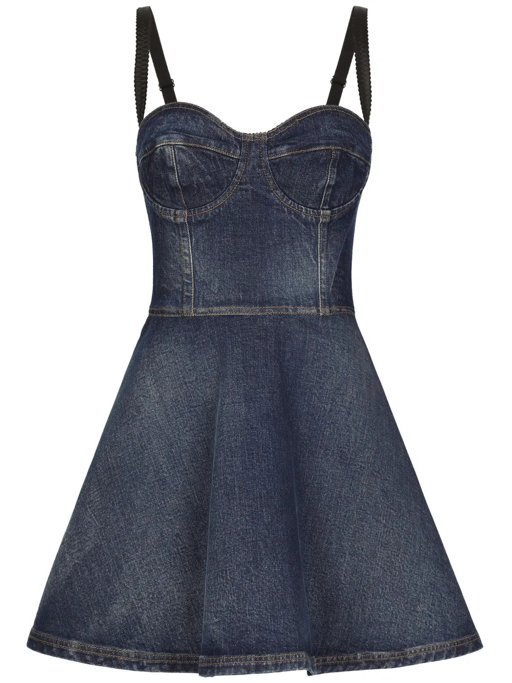 Dolce Gabbana Sweetheart Neck Denim Minidress