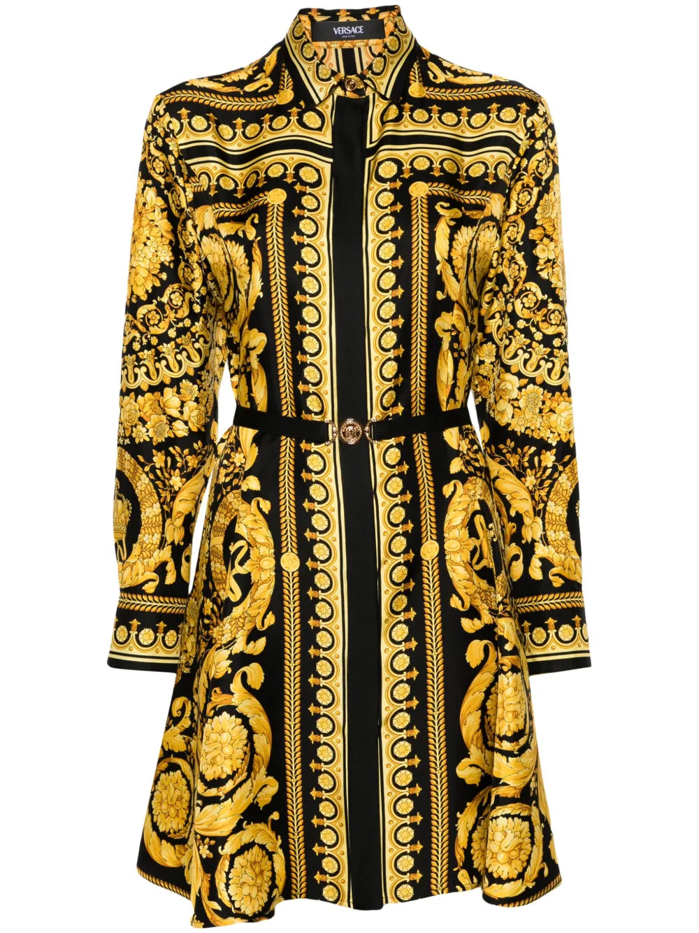 Versace Heritage Baroque Print Silk Minidress