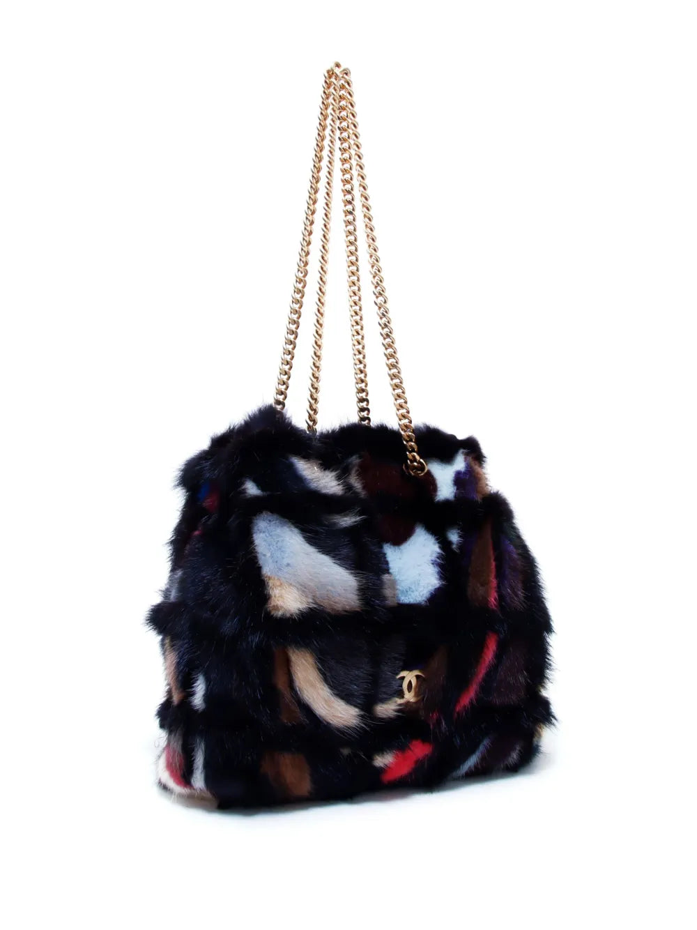 Chanel Pre Owned 2000 Abstract Pattern Cc Plaque Chain Shoulder Bag