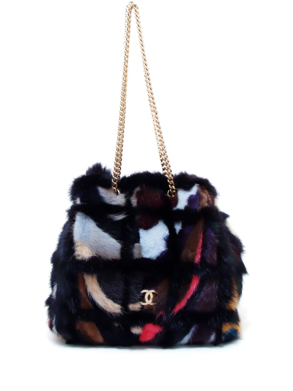 Chanel Pre Owned 2000 Abstract Pattern Cc Plaque Chain Shoulder Bag