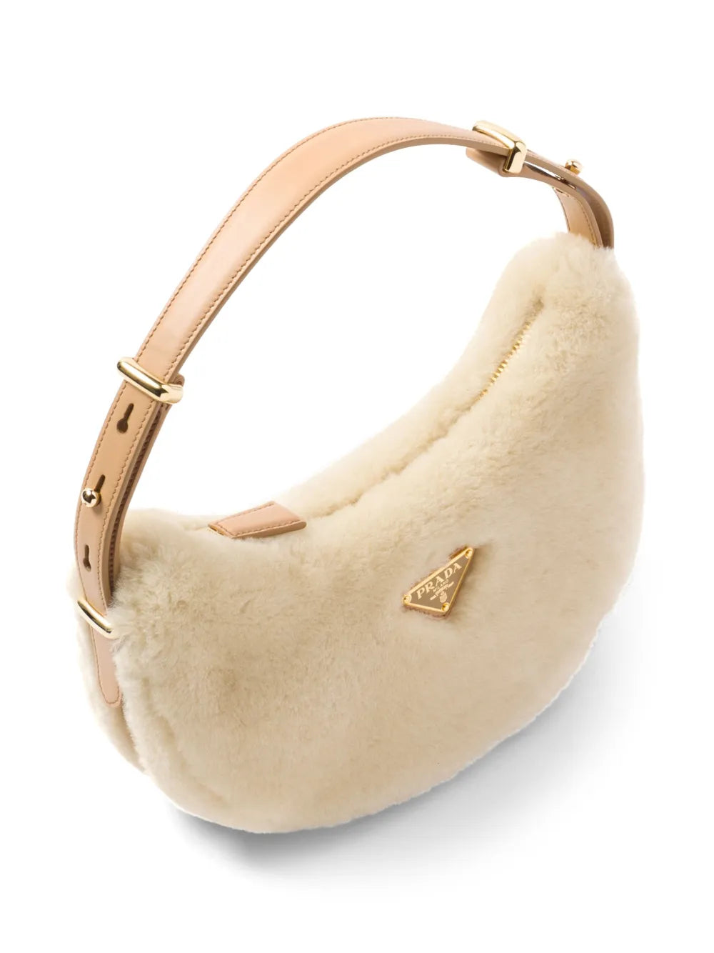Prada Arque Shearling Shoulder Bag