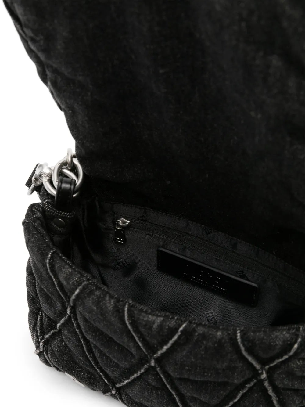Diesel Small Logo Charm Quilted Denim Bag
