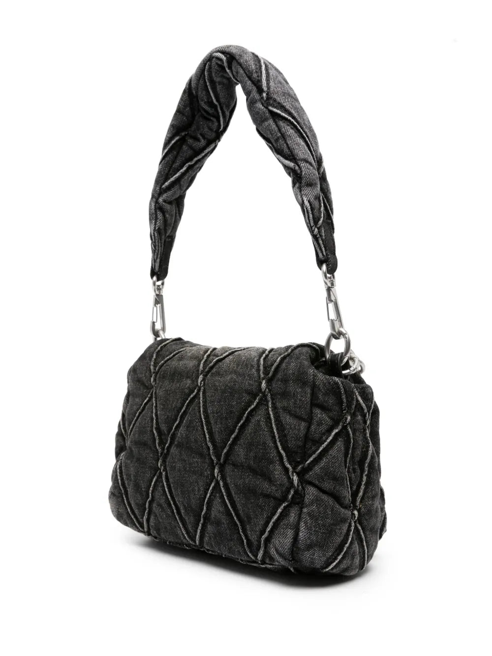 Diesel Small Logo Charm Quilted Denim Bag