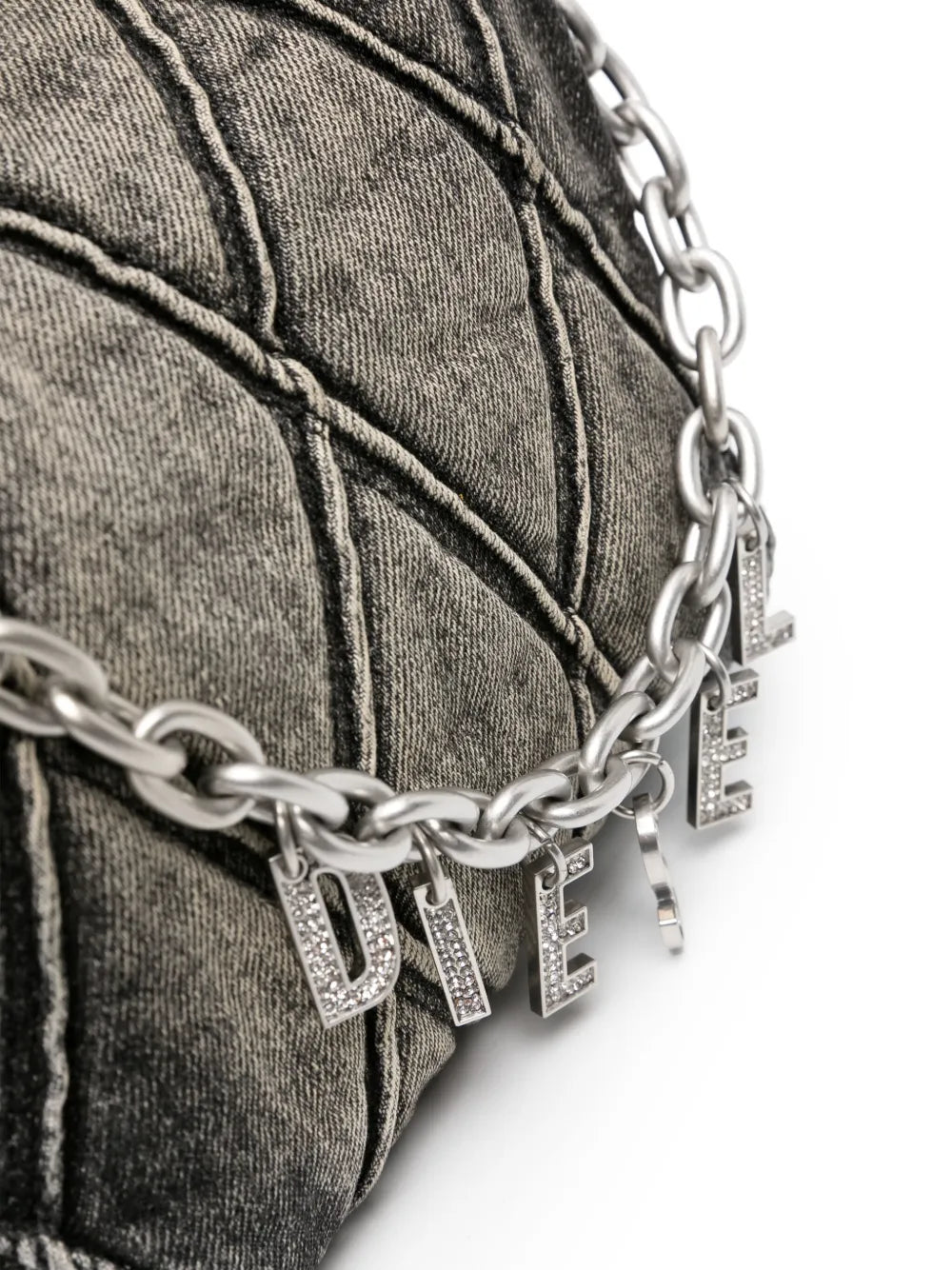 Diesel Small Logo Charm Quilted Denim Bag