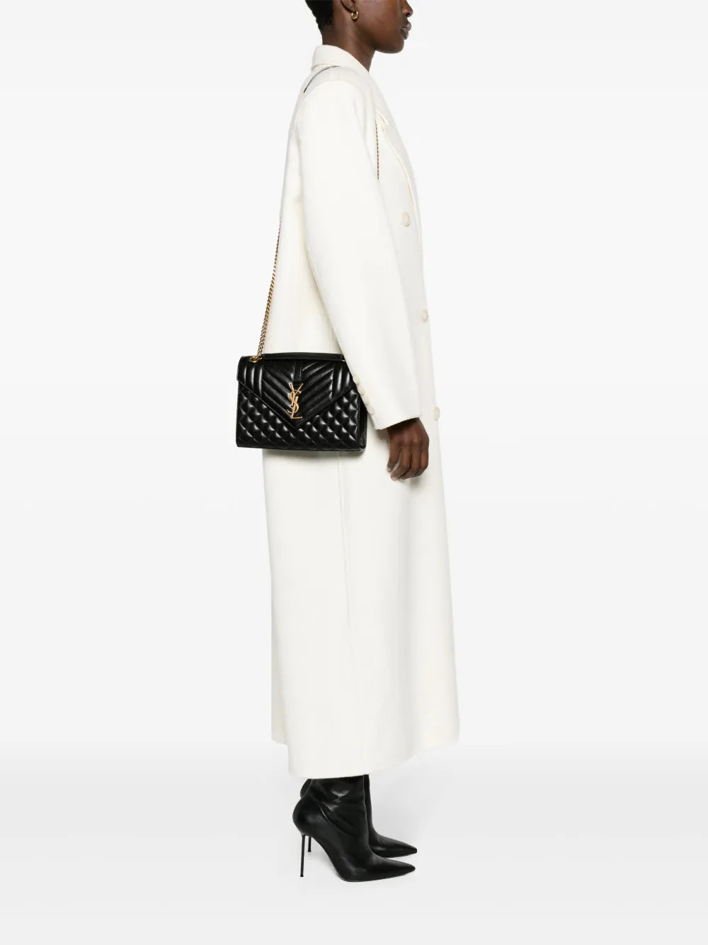 Saint Laurent Medium Envelope Leather Shoulder Bag