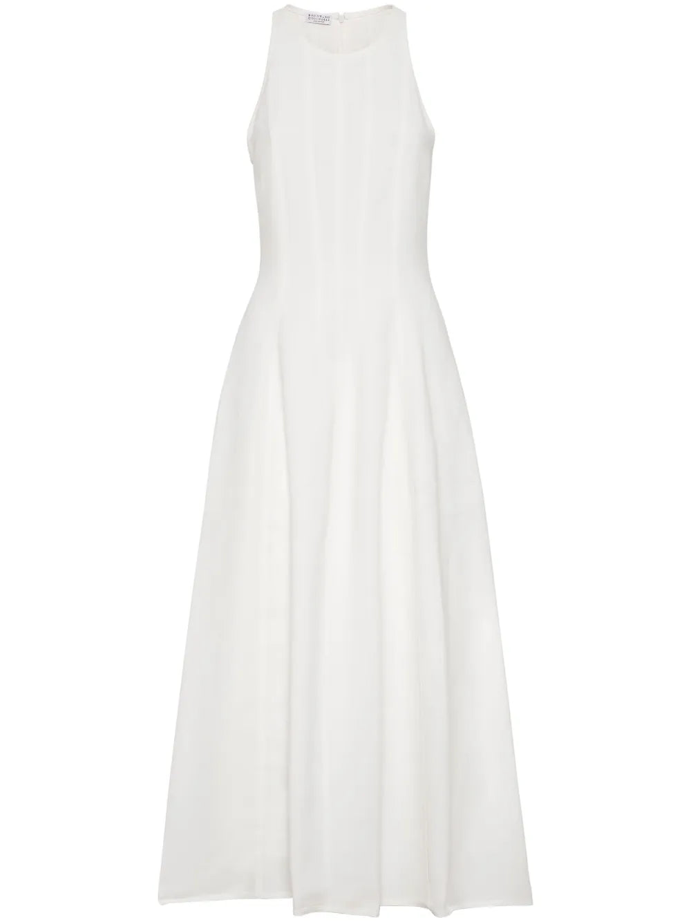 Brunello Cucinelli Pleated Sleeveless Maxi Dress