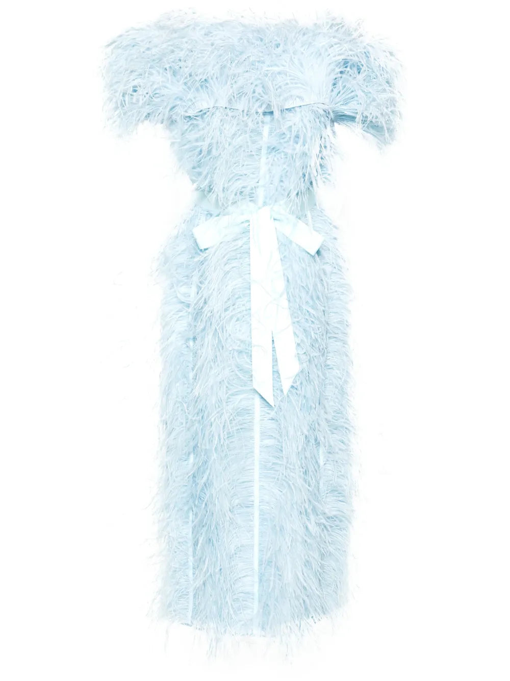 Huishan Zhang Angelina Feather Trim Midi Dress