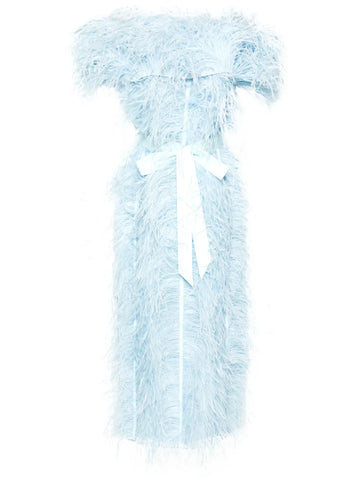 Huishan Zhang Angelina Feather Trim Midi Dress