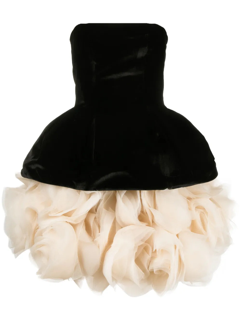 Ana Radu Petal Layered Velvet Mini Dress