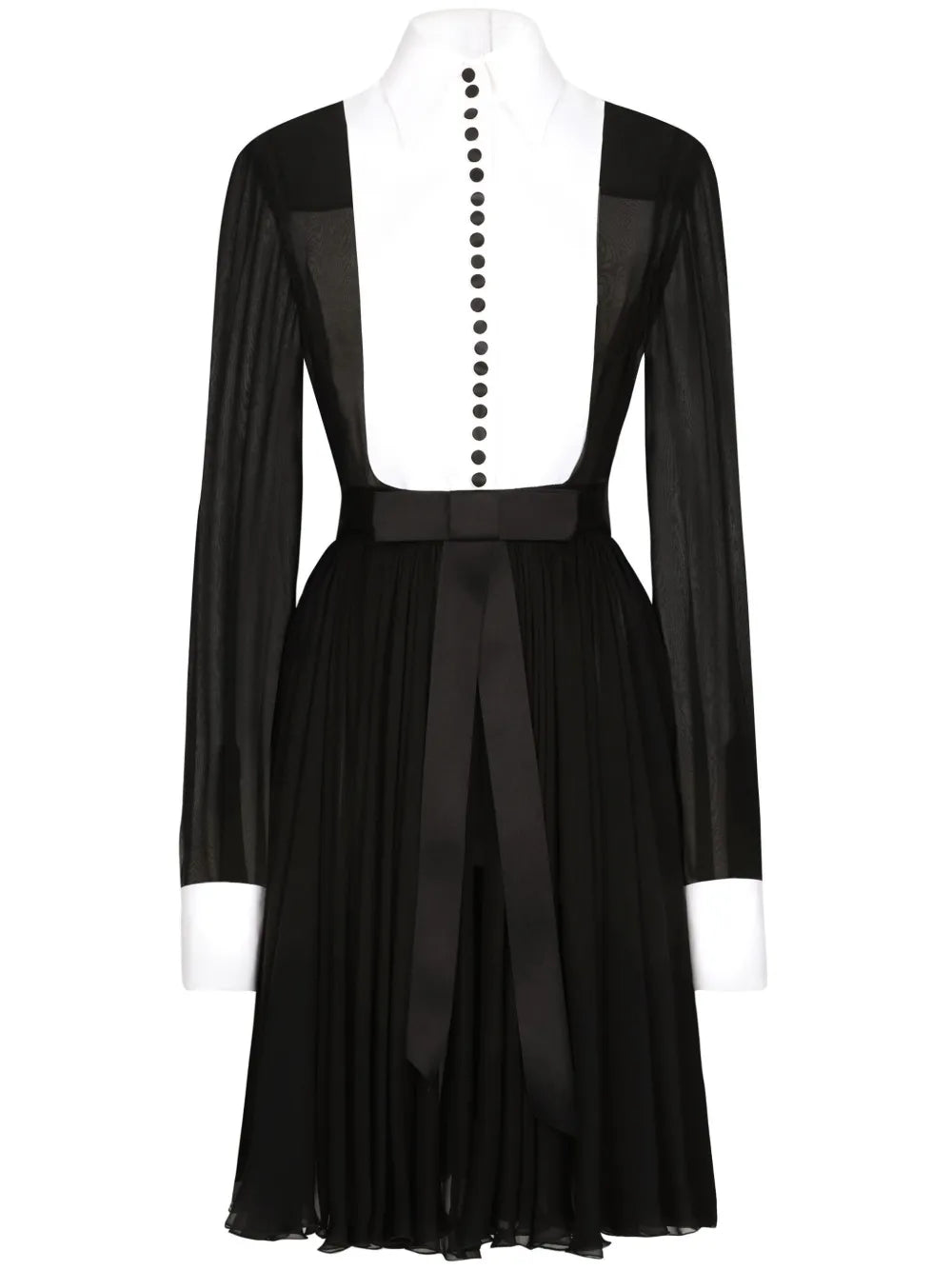 Dolce Gabbana Bib Collar Silk Blend Shirtdress
