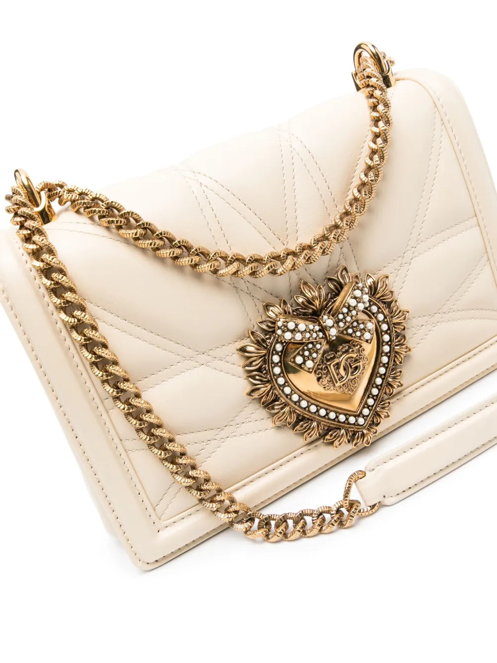 Dolce Gabbana Medium Devotion Quilted Shoulder Bag