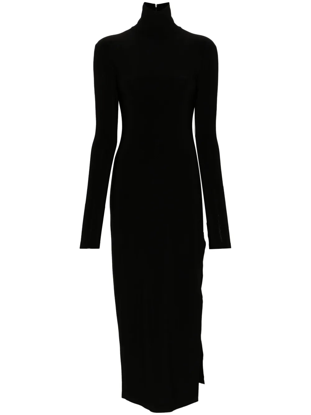Norma Kamali Side Slit Stretch Jersey Maxi Dress