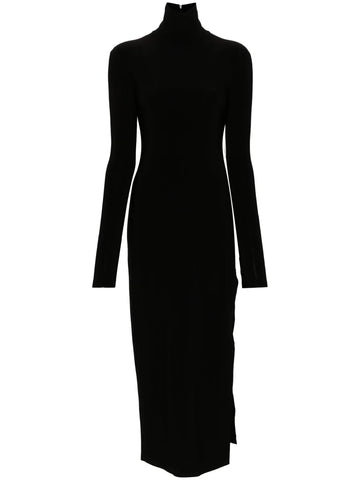 Norma Kamali Side Slit Stretch Jersey Maxi Dress