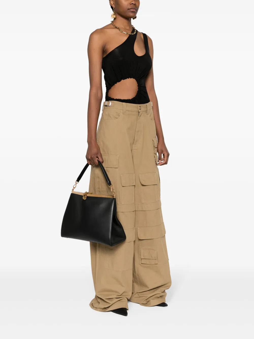 Etro Large Vela Leather Shoulder Bag