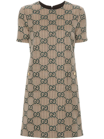 Gucci Gg Jacquard Wool Dress
