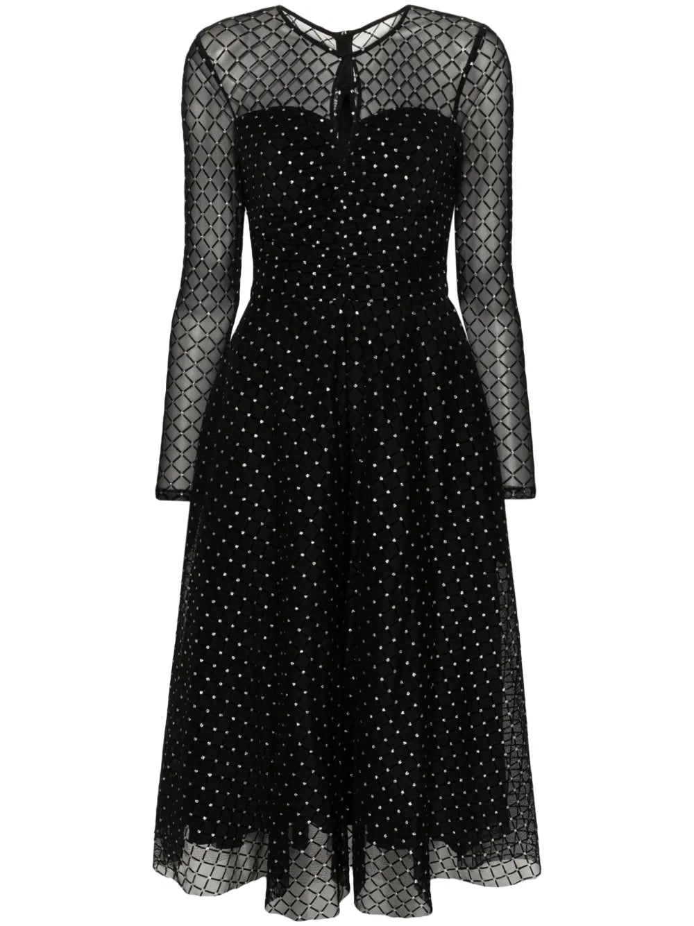 Nissa Glitter Dots Flared Midi Dress