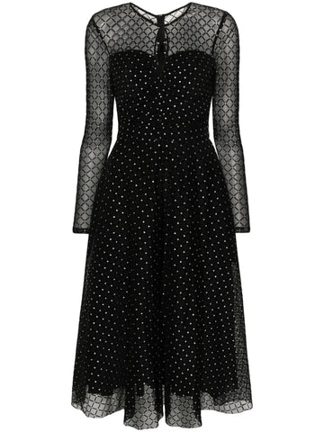 Nissa Glitter Dots Flared Midi Dress