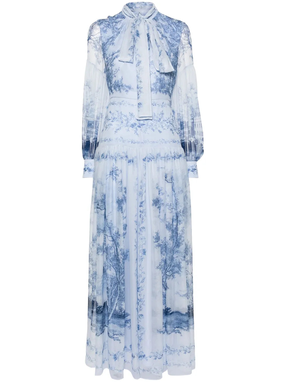 Erdem Graphic Print Silk Dress