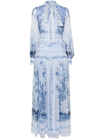 Erdem Graphic Print Silk Dress