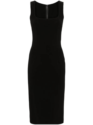 Dolce Gabbana Square Neck Sleeveless Midi Dress