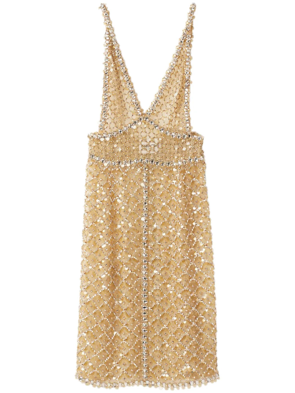Miu Miu Bead Embellished Organza Midi Dress