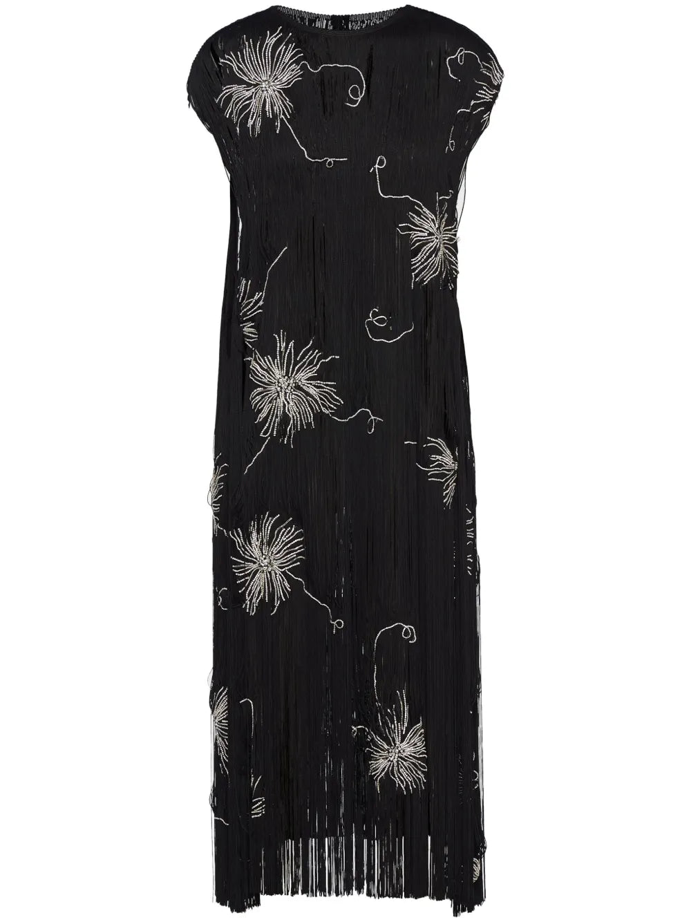 Prada Fringed Embroidered Dress