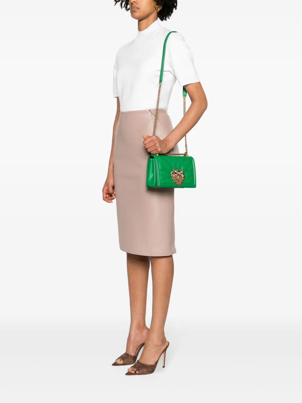 Dolce Gabbana Medium Devotion Quilted Shoulder Bag