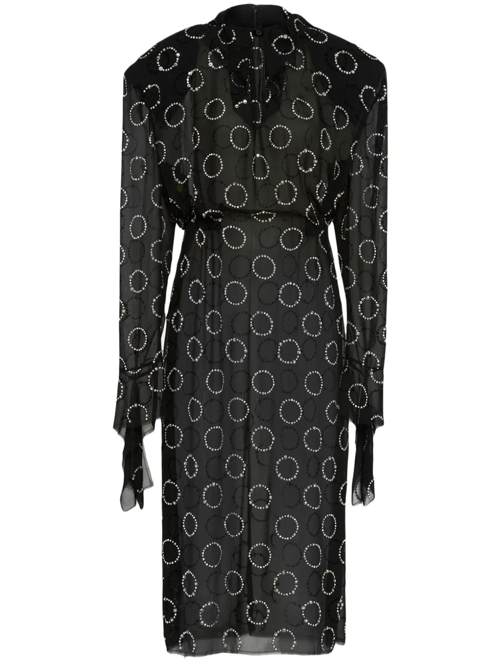Prada Crystal Embellished Georgette Midi Dress
