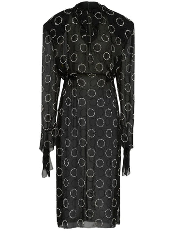 Prada Crystal Embellished Georgette Midi Dress