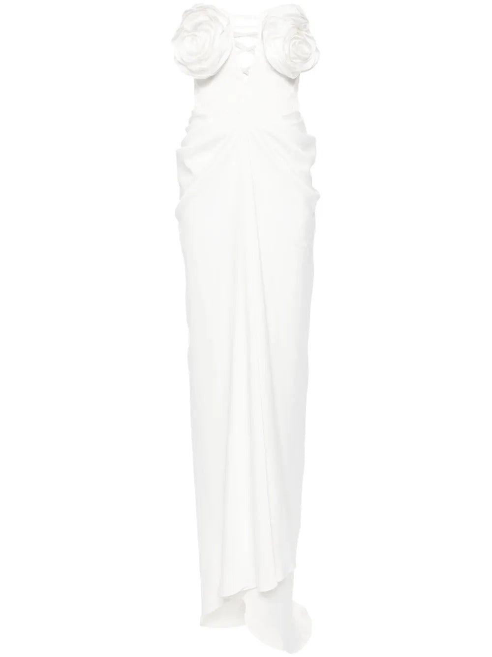 Ana Radu Floral Applique Draped Dress