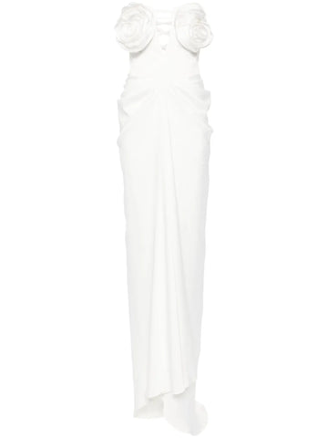 Ana Radu Floral Applique Draped Dress