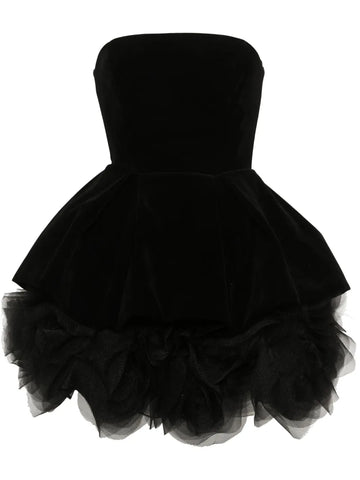 Ana Radu Strapless Velvet Mini Dress