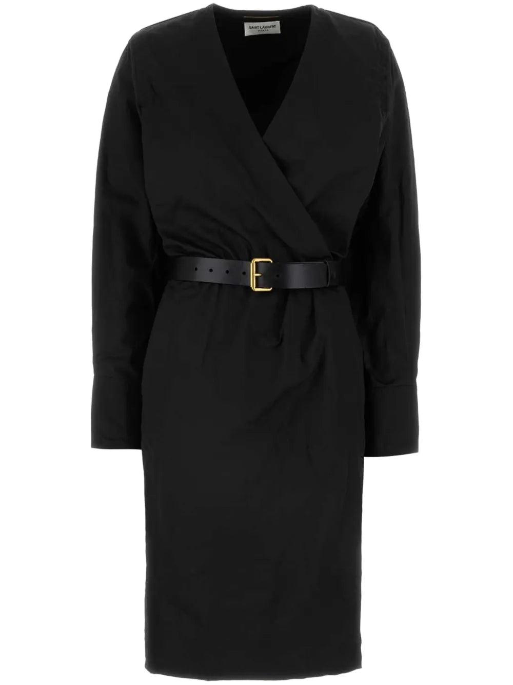 Saint Laurent Belted Wrap Midi Dress