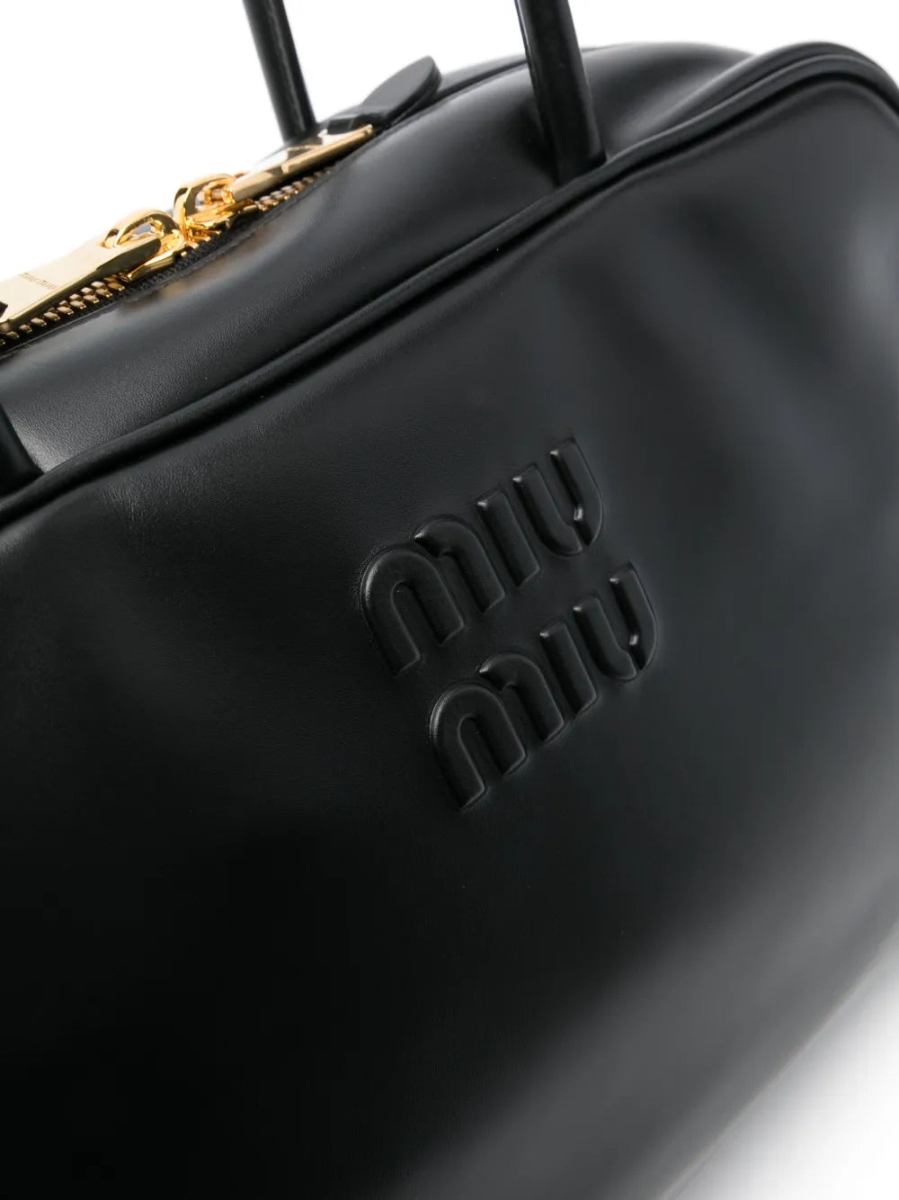 Miu Miu Logo Embossed Leather Shoulder Bag