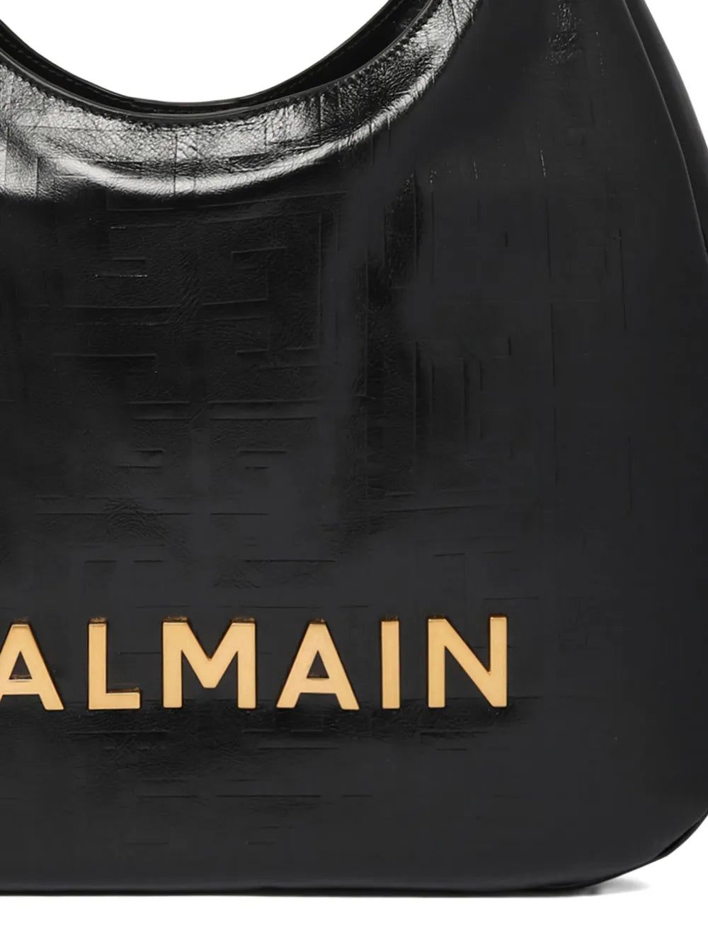 Balmain 1945 Crinkled Leather Shoulder Bag