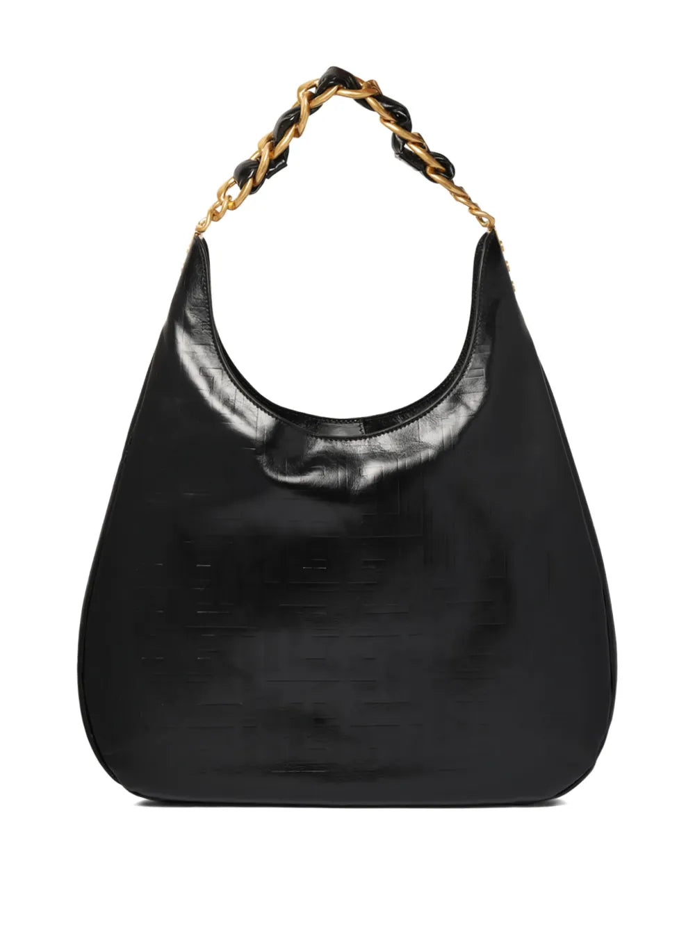 Balmain 1945 Crinkled Leather Shoulder Bag