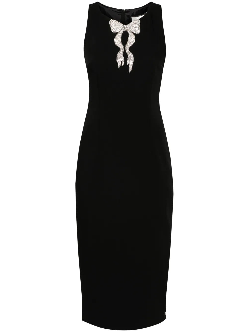 Nissa Bow Detail Crepe Midi Dress