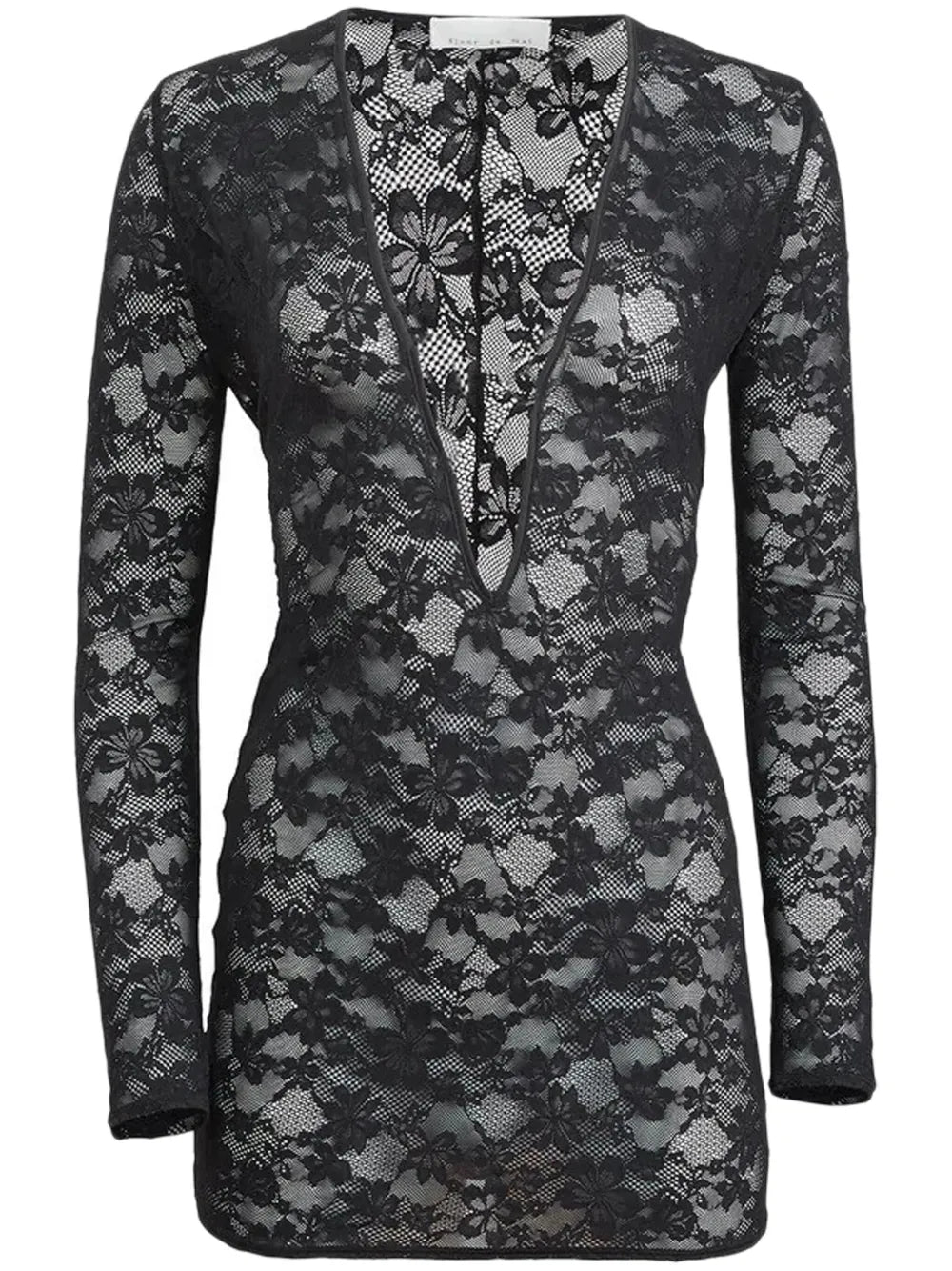 Fleur Du Mal Le Stretch Lace Plunge Mini Dress