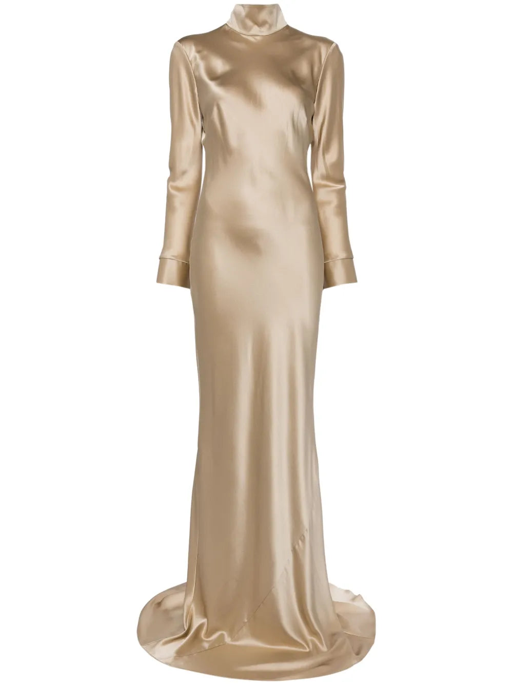 Michelle Mason Long Sleeve Silk Gown