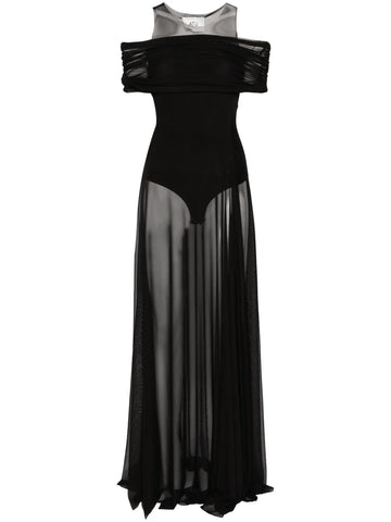 Atu Body Couture Round Neck Mesh Maxi Dress