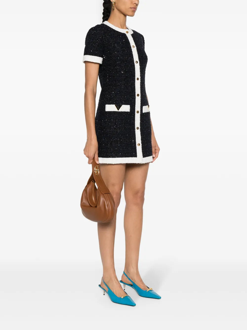 Valentino Garavani Vlogo Leather Shoulder Bag