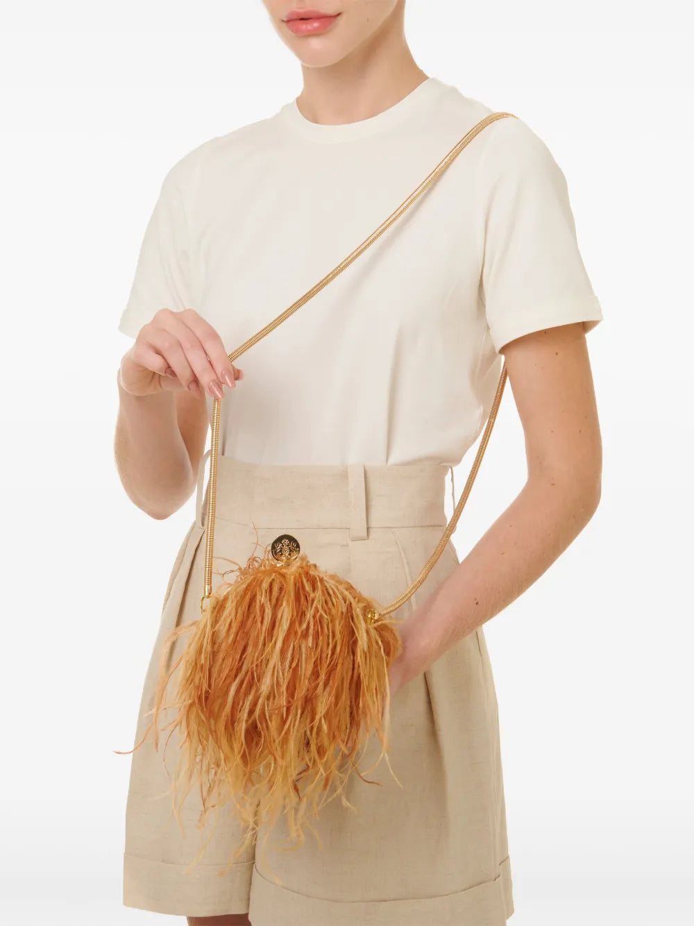 Isla Lily Feathered Shoulder Bag