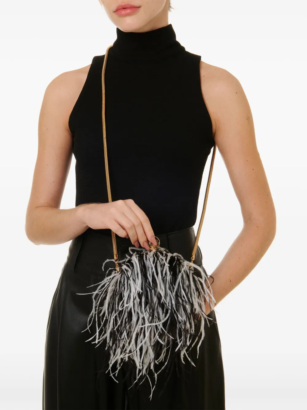 Isla Lily Feathered Shoulder Bag