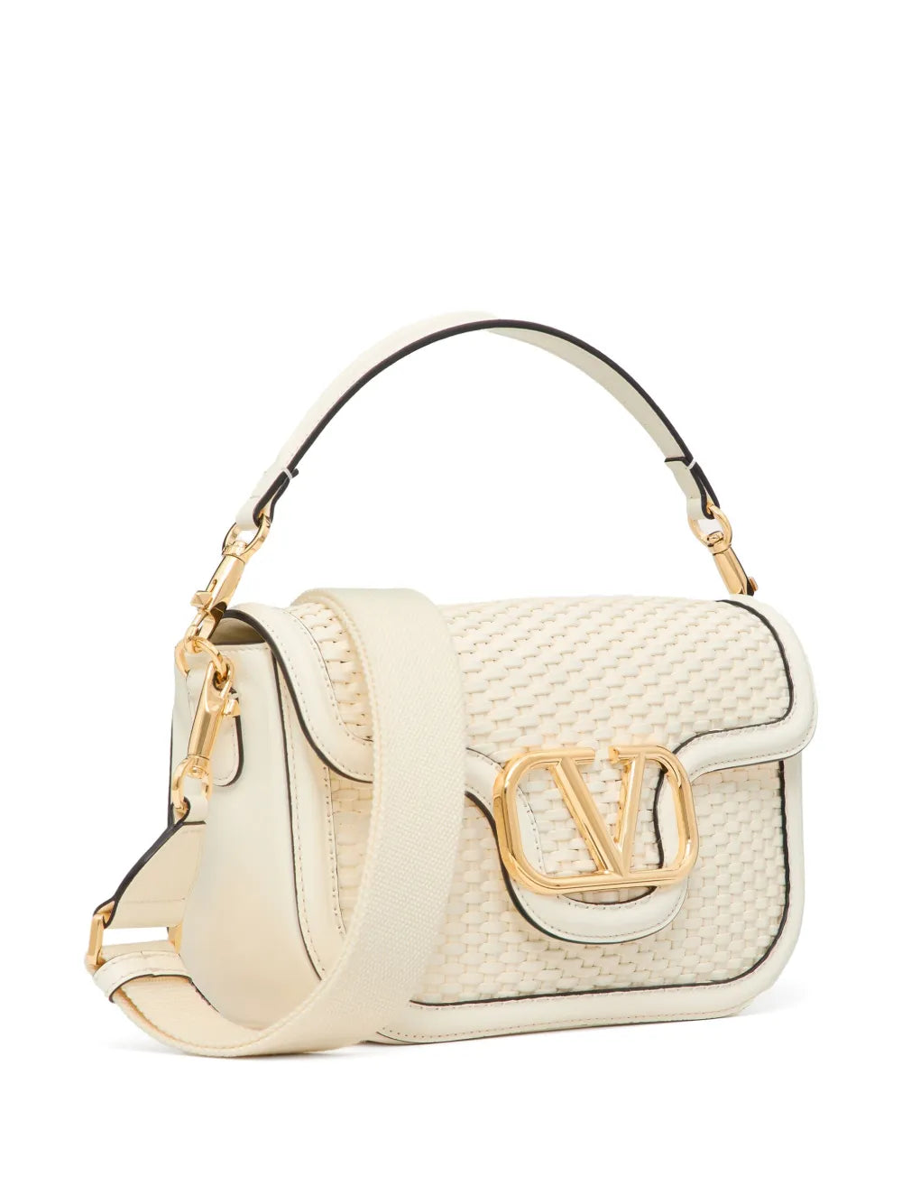 Valentino Garavani Alltime Woven Leather Shoulder Bag